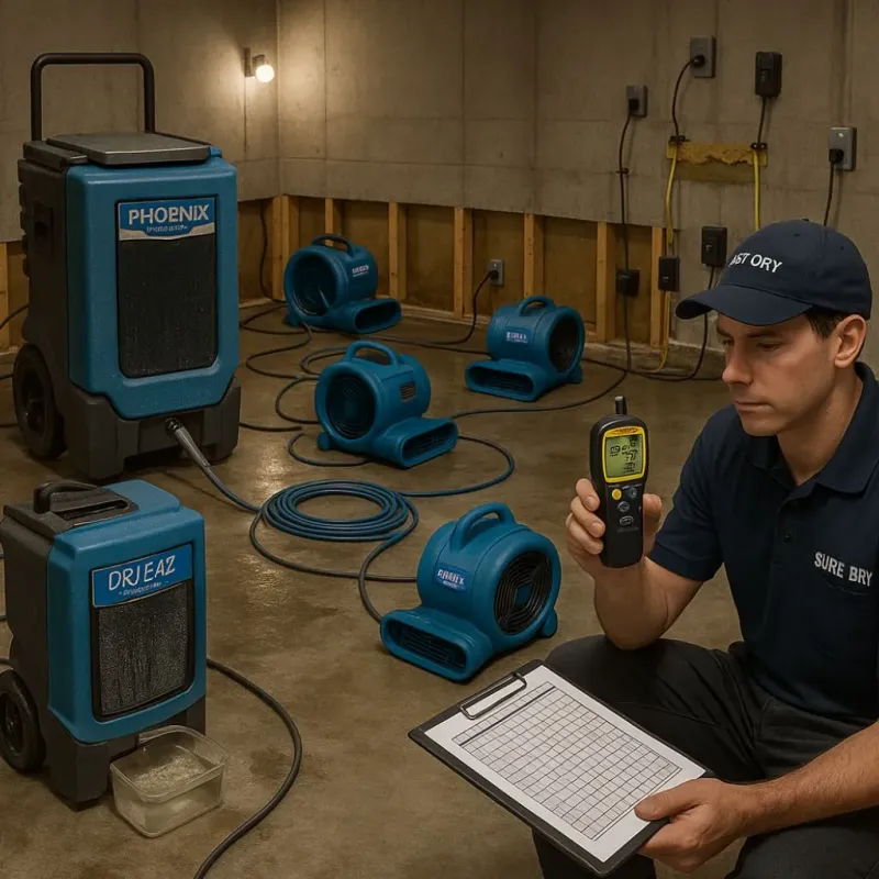 Structural Drying and Dehumidification process in Aurora, OH